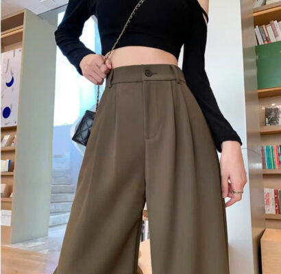 Quần Ống Rộng Nữ Lưng Cao